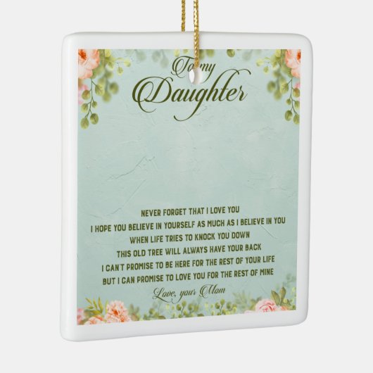 Op mijn dochter keramisch ornament (Rechts)