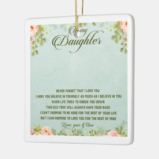 Op mijn dochter keramisch ornament (Links)