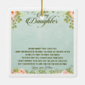 Op mijn dochter keramisch ornament (Achterkant)