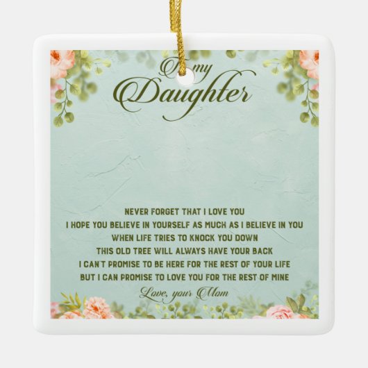 Op mijn dochter keramisch ornament (Voorkant)