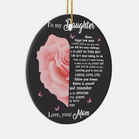 Op mijn dochter keramisch ornament (Rechts)