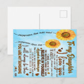 Op mijn dochter | Speciale brief aan mijn dochter Aankondigingskaart (Voorkant / Achterkant)