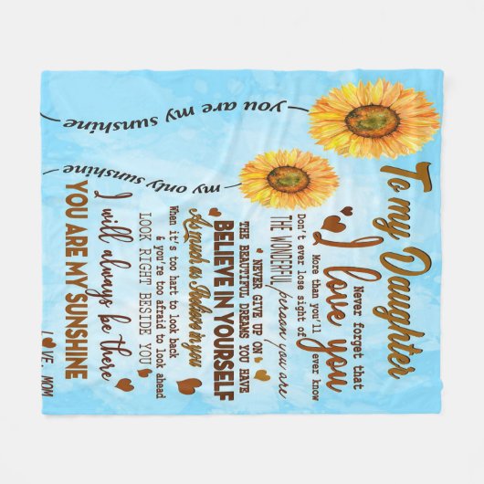 Op mijn dochter | Speciale brief aan mijn dochter Fleece Deken (Voorkant (Horizontaal))