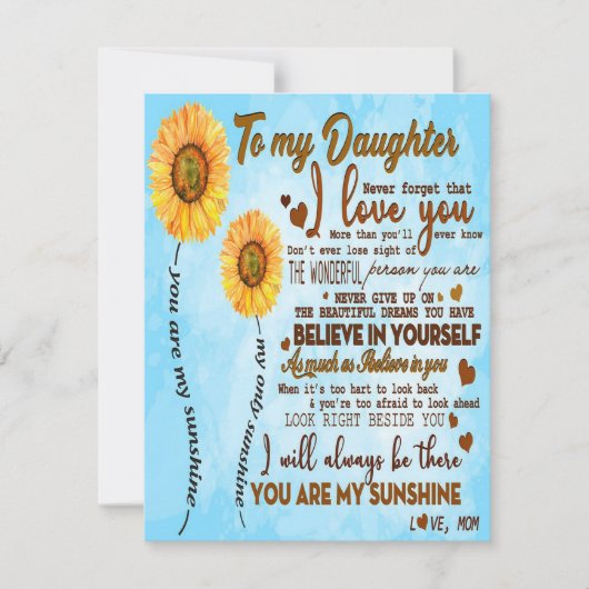 Op mijn dochter | Speciale brief aan mijn dochter Kaart (Voorkant)