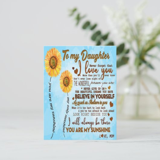 Op mijn dochter | Speciale brief aan mijn dochter Kaart (Staand voorkant)