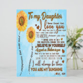 Op mijn dochter | Speciale brief aan mijn dochter Menu (Staand voorkant)