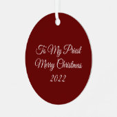 Op mijn eerste metalen versiering metalen ornament (Voorkant links)