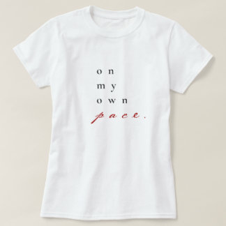 Op mijn eigen tempo motivatie quote typografie t-shirt