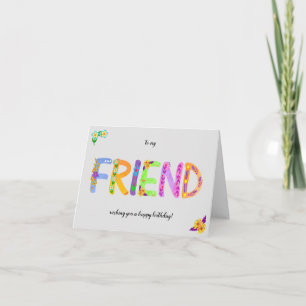 Op mijn FRIEND Floral Bohemian Happy Birthday Kaart