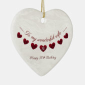 Op mijn geweldige vrouw 30e verjaardag romantisch keramisch ornament (Rechts)