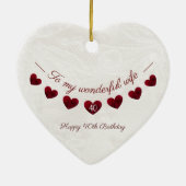 Op mijn geweldige vrouw 40e verjaardag romantisch keramisch ornament (Achterkant)