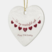 Op mijn geweldige vrouw 50e verjaardag romantisch keramisch ornament (Links)