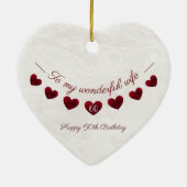 Op mijn geweldige vrouw 60e verjaardag romantisch keramisch ornament (Achterkant)