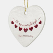 Op mijn geweldige vrouw 60e verjaardag romantisch keramisch ornament (Links)