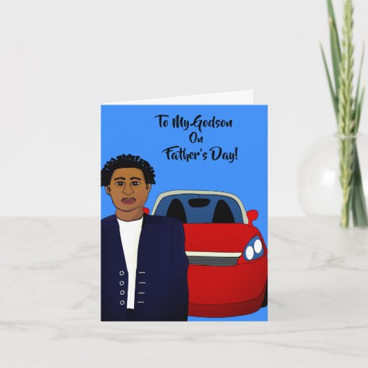 Op mijn Godson African American Vaderdag Kaart (Voorkant)
