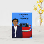 Op mijn Godson African American Vaderdag Kaart (Gele Bloem)