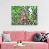 "Op mijn hertenvriend" Canvas Afdruk (Insitu (Woonkamer))
