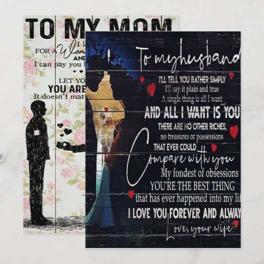 Op mijn Husband offertes | Beste feestdag Feestdagenkaart (Voorkant / Achterkant)