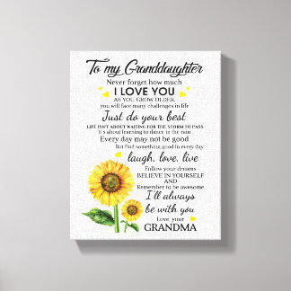 Op mijn kleindochter canvas afdruk