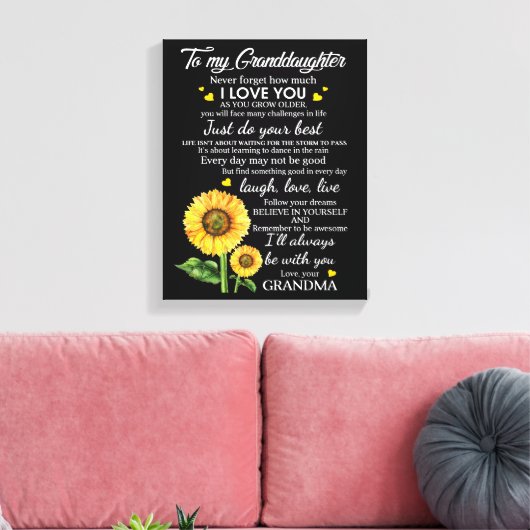 Op mijn kleindochter canvas afdruk (Insitu (Woonkamer))