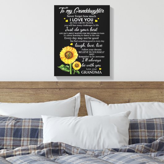 Op mijn kleindochter canvas afdruk (Insitu (Slaapkamer))