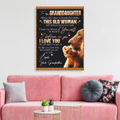 Op mijn kleindochter Gift van oma, Lovers Canvas Afdruk (Insitu (Woonkamer))