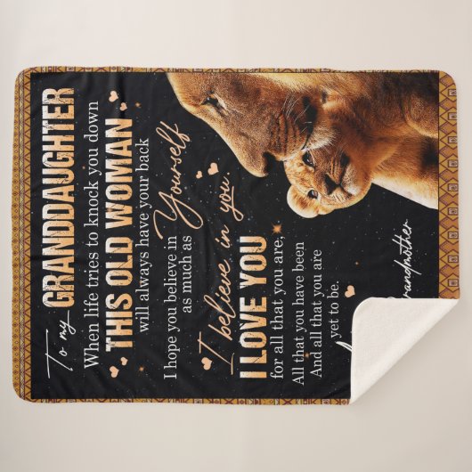 Op mijn kleindochter Gift van oma, Lovers Sherpa Deken (Voorkant (horizontaal))