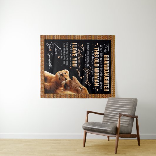 Op mijn kleindochter Gift van oma, Lovers Wandkleed (In Situ (horizontaal))