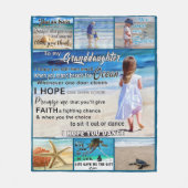 Op mijn kleindochterstrand en Zee mijn zon Fleece Deken (Voorkant)