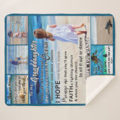 Op mijn kleindochterstrand en Zee mijn zon Sherpa Deken (Voorkant (horizontaal))