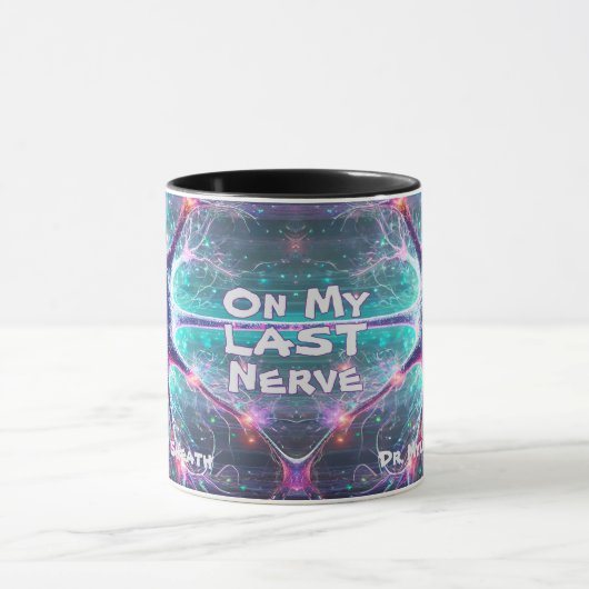 "Op mijn laatste zenuw" Humoristische wetenschap B Mok (Midden)