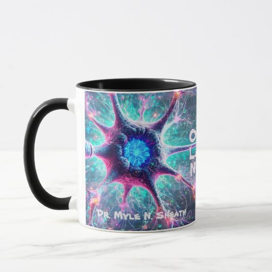 "Op mijn laatste zenuw" Humoristische wetenschap B Mok (Links)