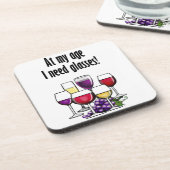 Op mijn leeftijd heb ik bril nodig. bier onderzetter (Linkerzijde)