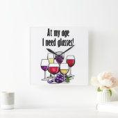 Op mijn leeftijd heb ik bril nodig. vierkante klok (Huis)