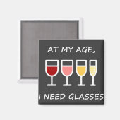 Op mijn leeftijd heb ik een bril nodig - magneet (Voorkant / Achterkant)