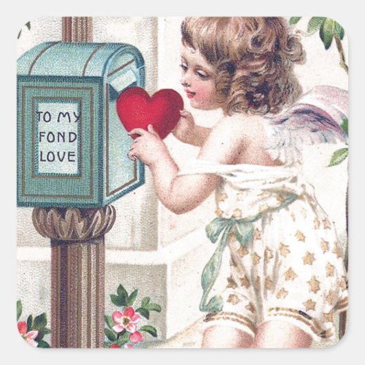 Op mijn lieve liefde vierkante sticker (Voorkant)