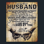 Op mijn man | Birthday Gift aan Husband | Poster<br><div class="desc">It's a personalized perfect gift for him, your dad, your husband, your boyfriend. It's ideal gifts for all seasons. These products are great for a picnic at the park, snuggling, relaxing on the sofa, wall decoration for home or as a stylish bedspread. Festival gift; Holiday gift St, Mother's Day, Father's...</div>