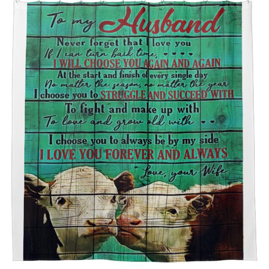 Op mijn man | Cadeau van de familie Cute Douchegordijn (Voorkant)