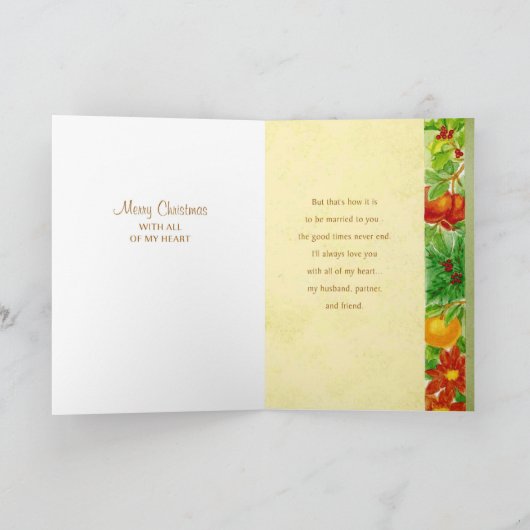 Op mijn man feestdagen kaart (Binnen)