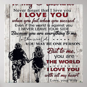 Op mijn man   Gezinsdecoratie   Voor mijn familie Poster