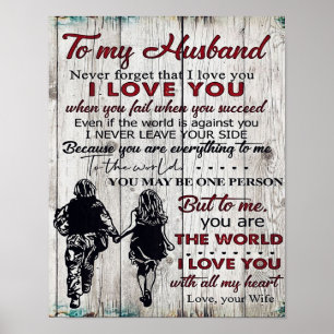 Op mijn man   Gezinsdecoratie   Voor mijn familie Poster