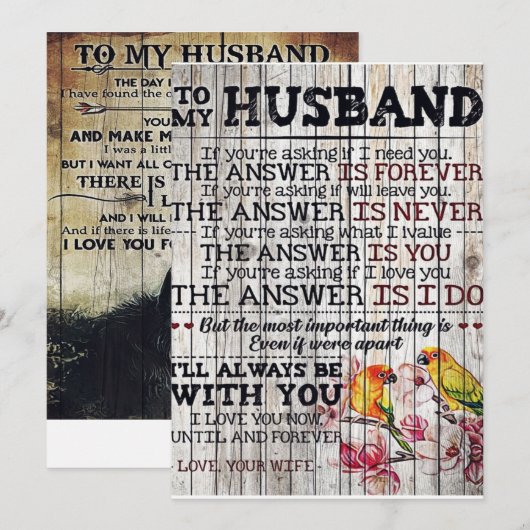 Op mijn Man Gift, persoonlijke cadeau aan mijn man Feestdagenkaart (Voorkant / Achterkant)