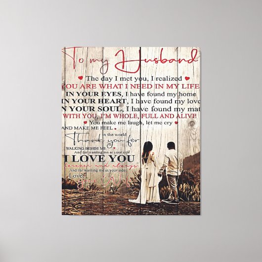 Op mijn man | Lovely Husband Gift Canvas Afdruk (Voorkant)