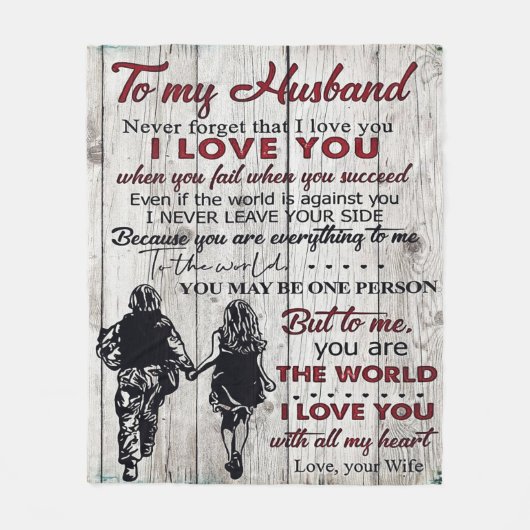 Op mijn man | Lovely Husband Gift Fleece Deken (Voorkant)