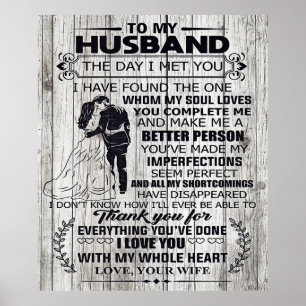 Op mijn man   Lovely Husband Gift Poster
