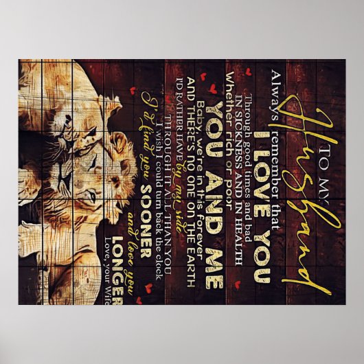 Op mijn man | Mijn Husband Gift | Brief voor hem | Poster (Voorkant)