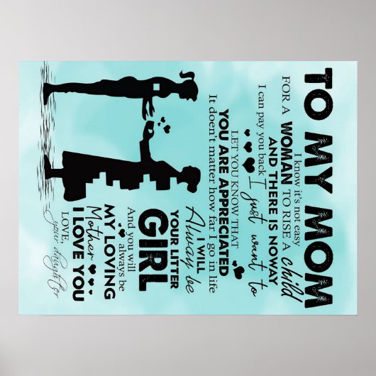Op mijn moederontwerp | Brief aan mama Poster (Voorkant)