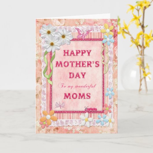 Op mijn momen, een Moederdag kaart (Gele Bloem)