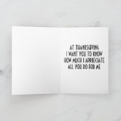 OP MIJN MOMENT BIJ THANKSGIVING=GRATEFUL VOOR U FEESTDAGEN KAART (Binnen)