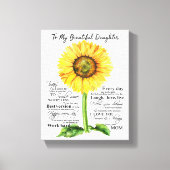 Op mijn mooie dochter canvas afdruk (Voorkant)